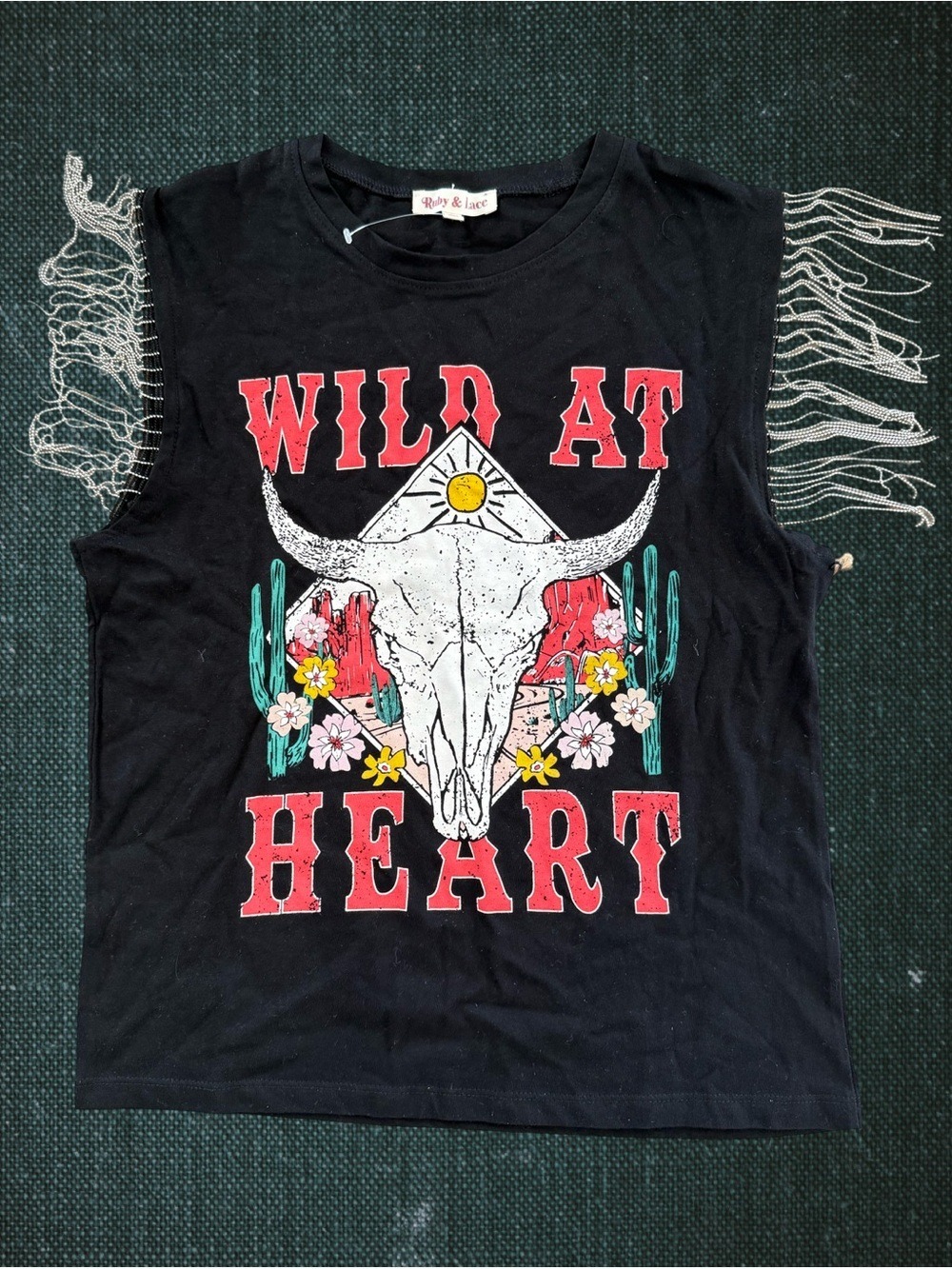 Ruby & Lace Black Graphic Western Rodeo Tank Top NWT Size S - Picture 5 of 7